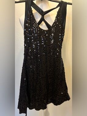 Black Sequin Dance Dress